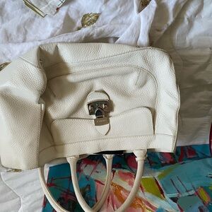 Furla Cream Leather Shoulder Bag